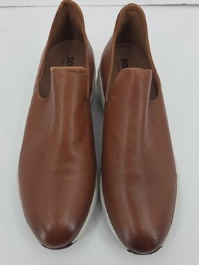 SoftWalk Women's Brown Slip-On Leather Flats